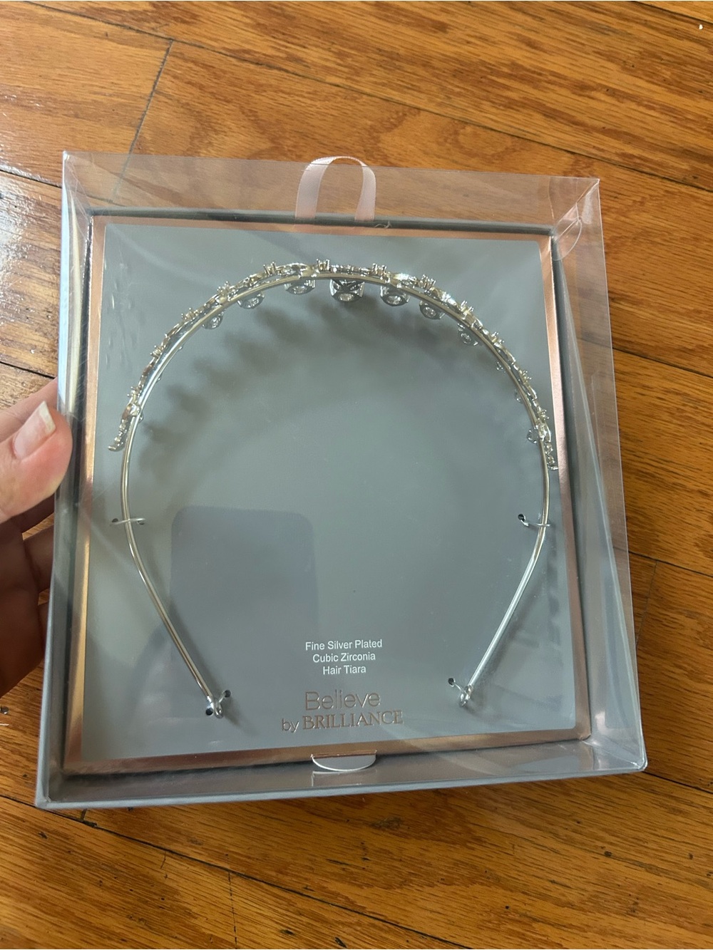 NWT Fine silver plated cubic zirconia hair tiara